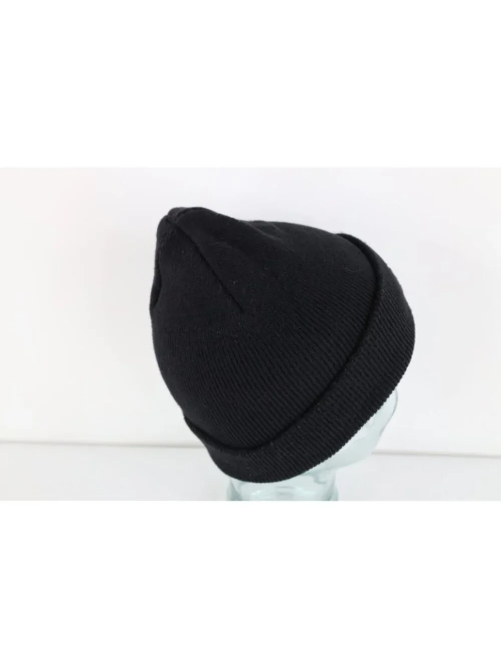 Vintage 90s Y2K Carhartt Spell Out Ribbed Knit Winter Beanie Hat Cap Black USA